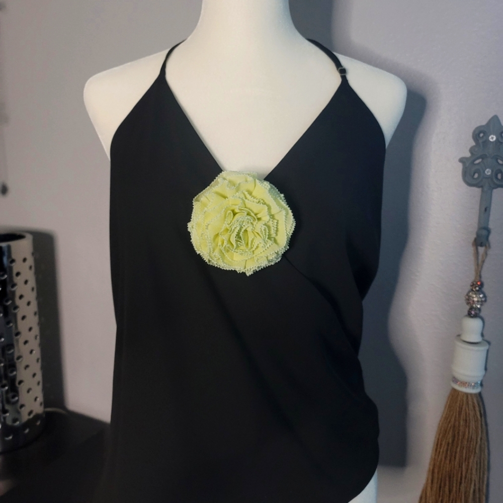 Pale Green Fabric Flower Brooch/Hair Tie. Echo brand.
